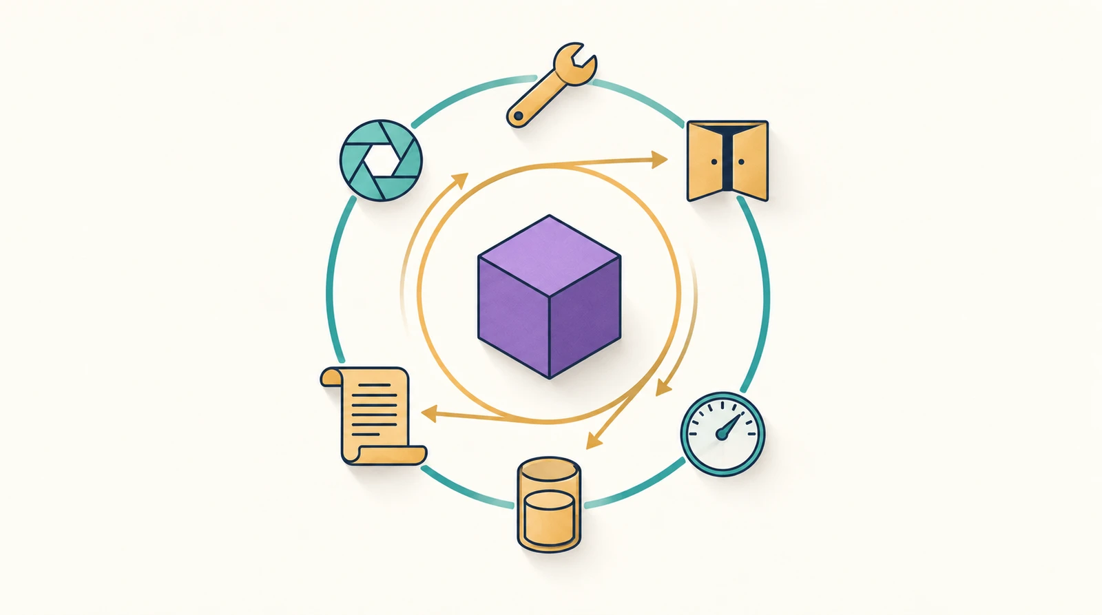 A sealed model core remains fixed while tools, gates, memory, instructions, and feedback circulate through a reconfigurable outer harness.